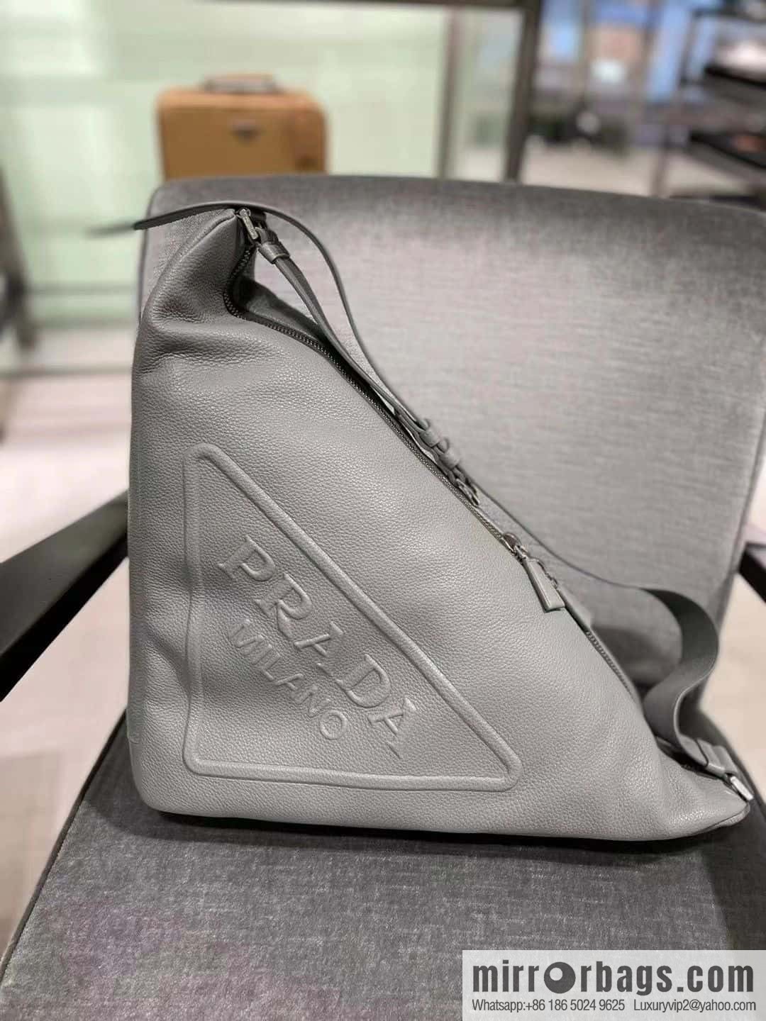 PRADA Prada Full Leather Big Triangle Bag ๐ 2VY007