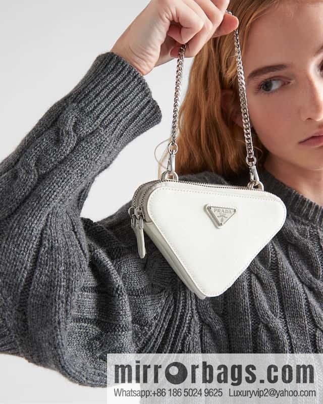 PRADA Prada Gemini Triangle Bag 🎉 1NR015 White