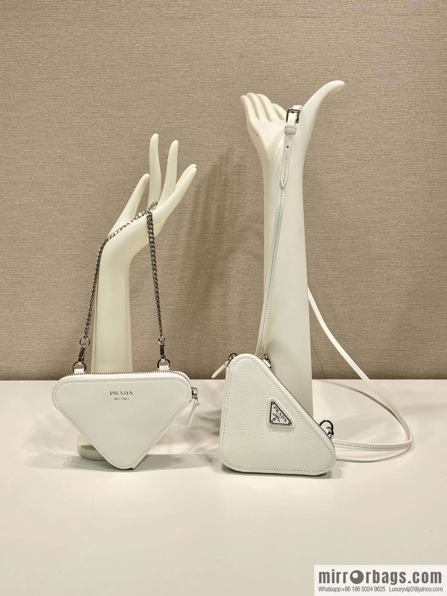 PRADA Prada Gemini Triangle Bag 🎉 1NR015 White