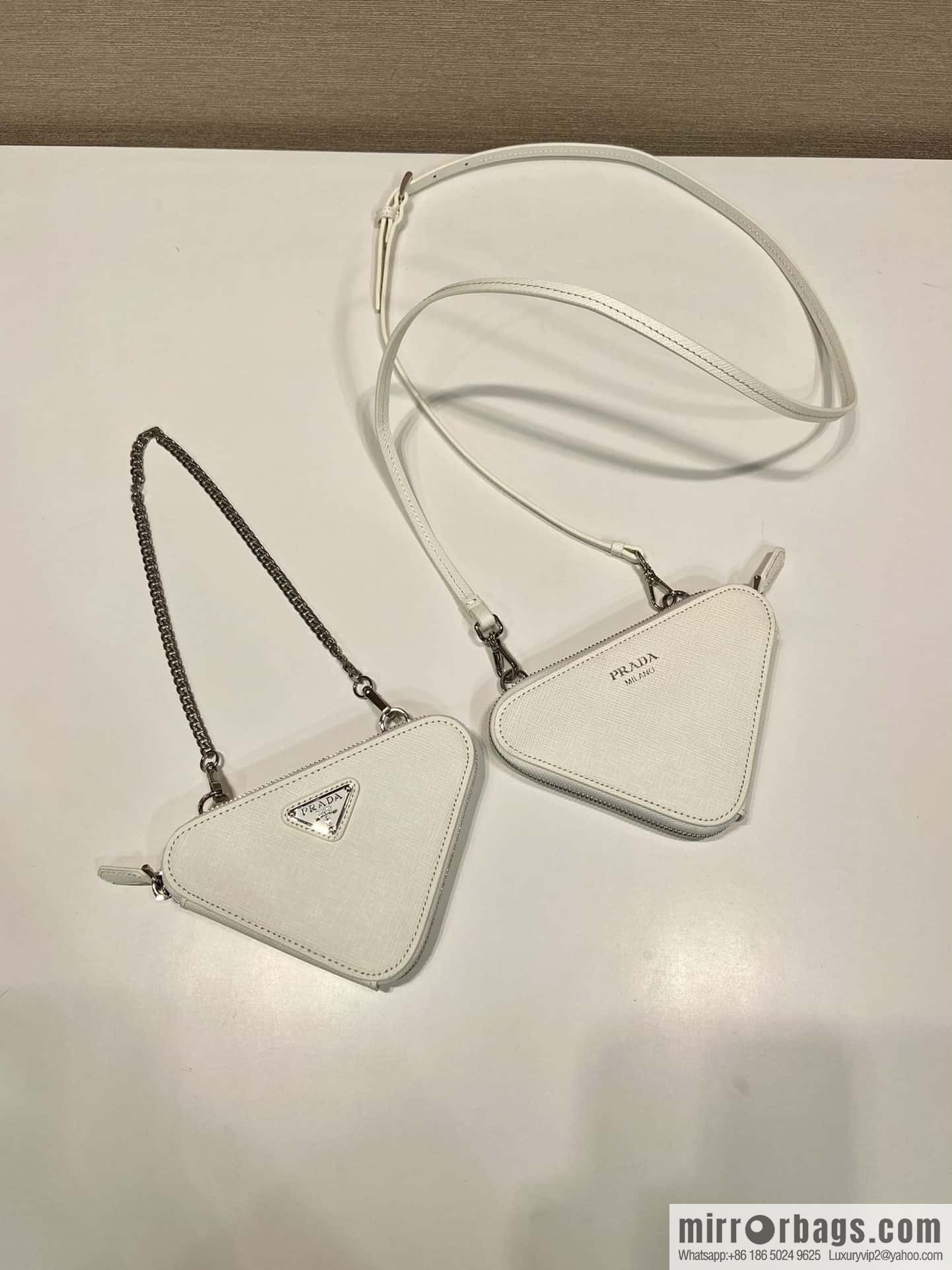 PRADA Prada Gemini Triangle Bag 🎉 1NR015 White