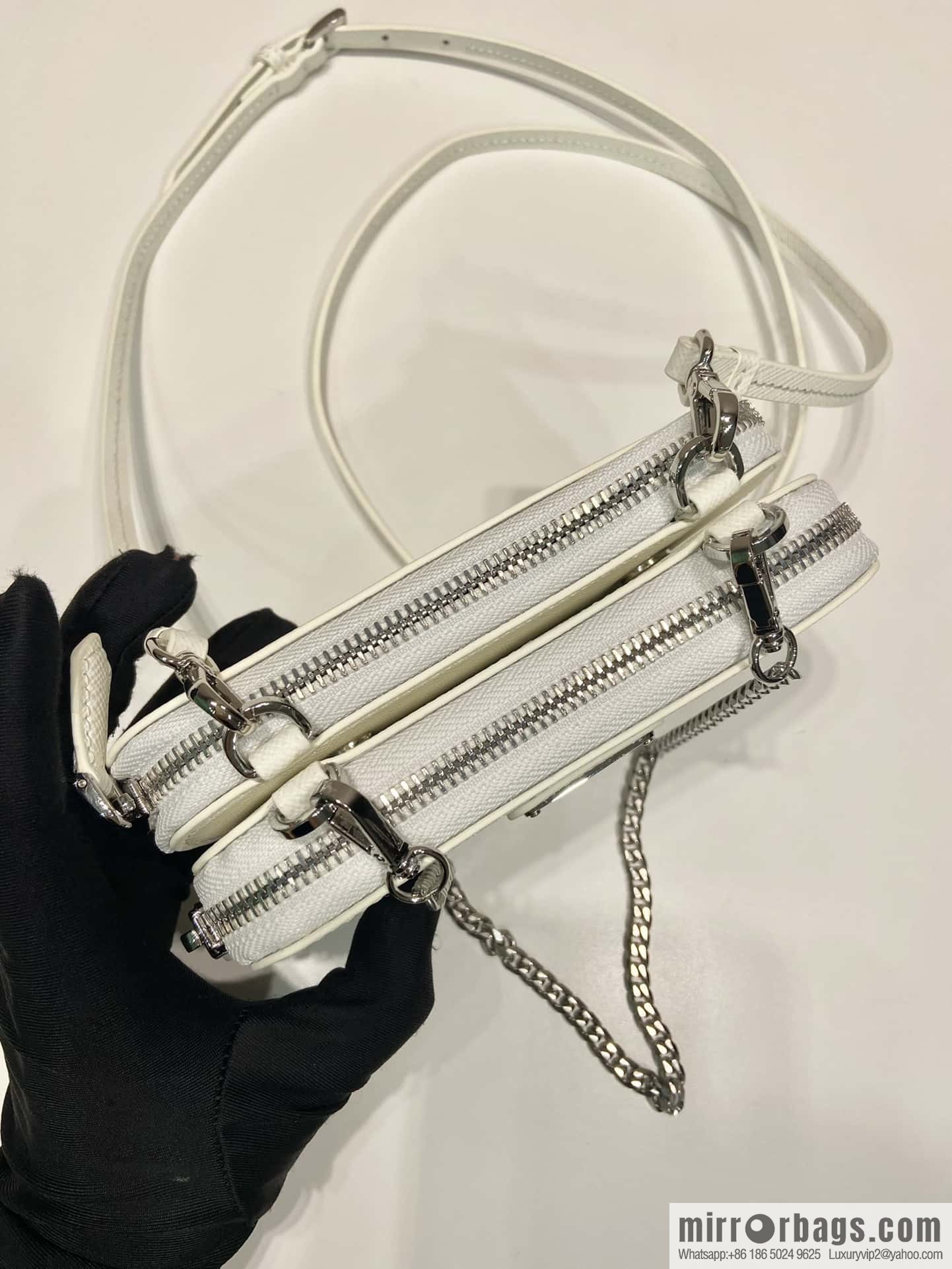 PRADA Prada Gemini Triangle Bag 🎉 1NR015 White