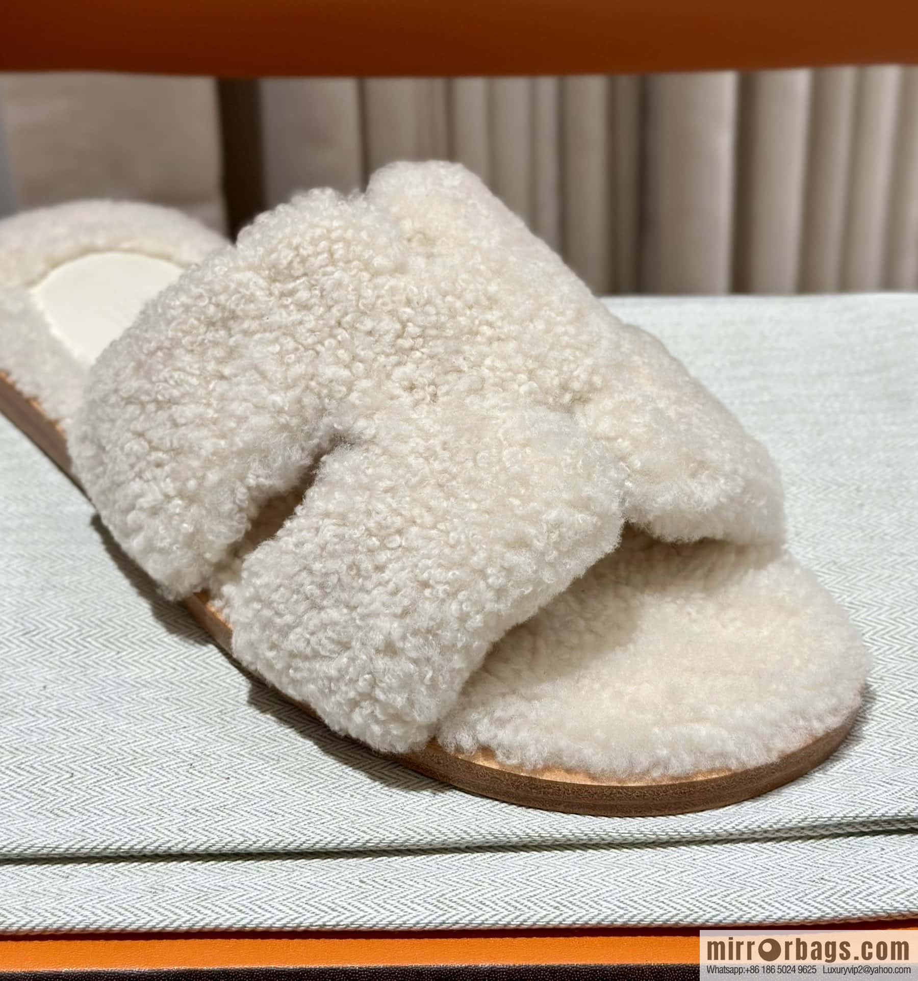 Hermès imported lamb wool lzmir series men's sandals
