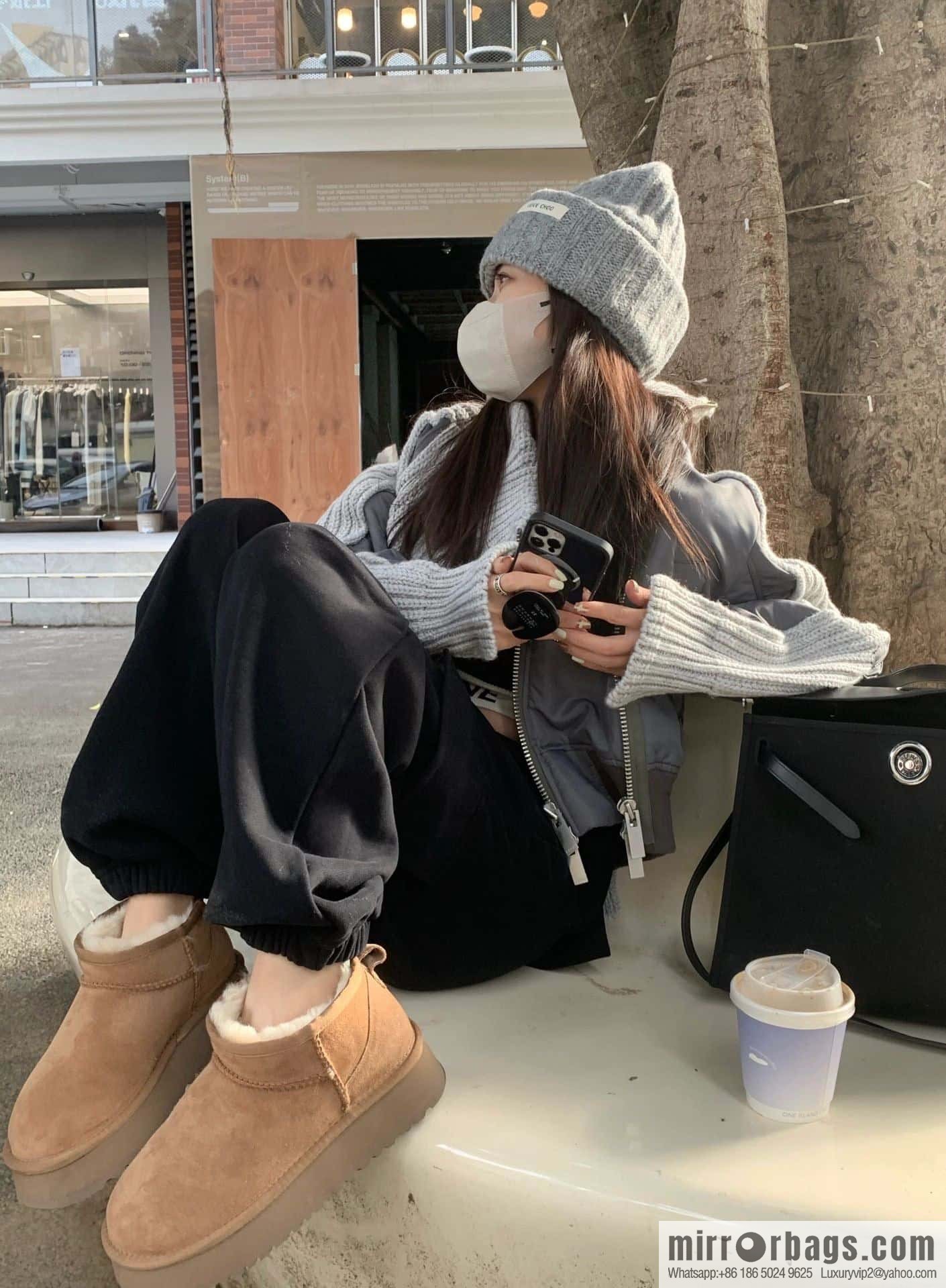 UGG autumn and winter thick-soled mini fluffy snow boots
