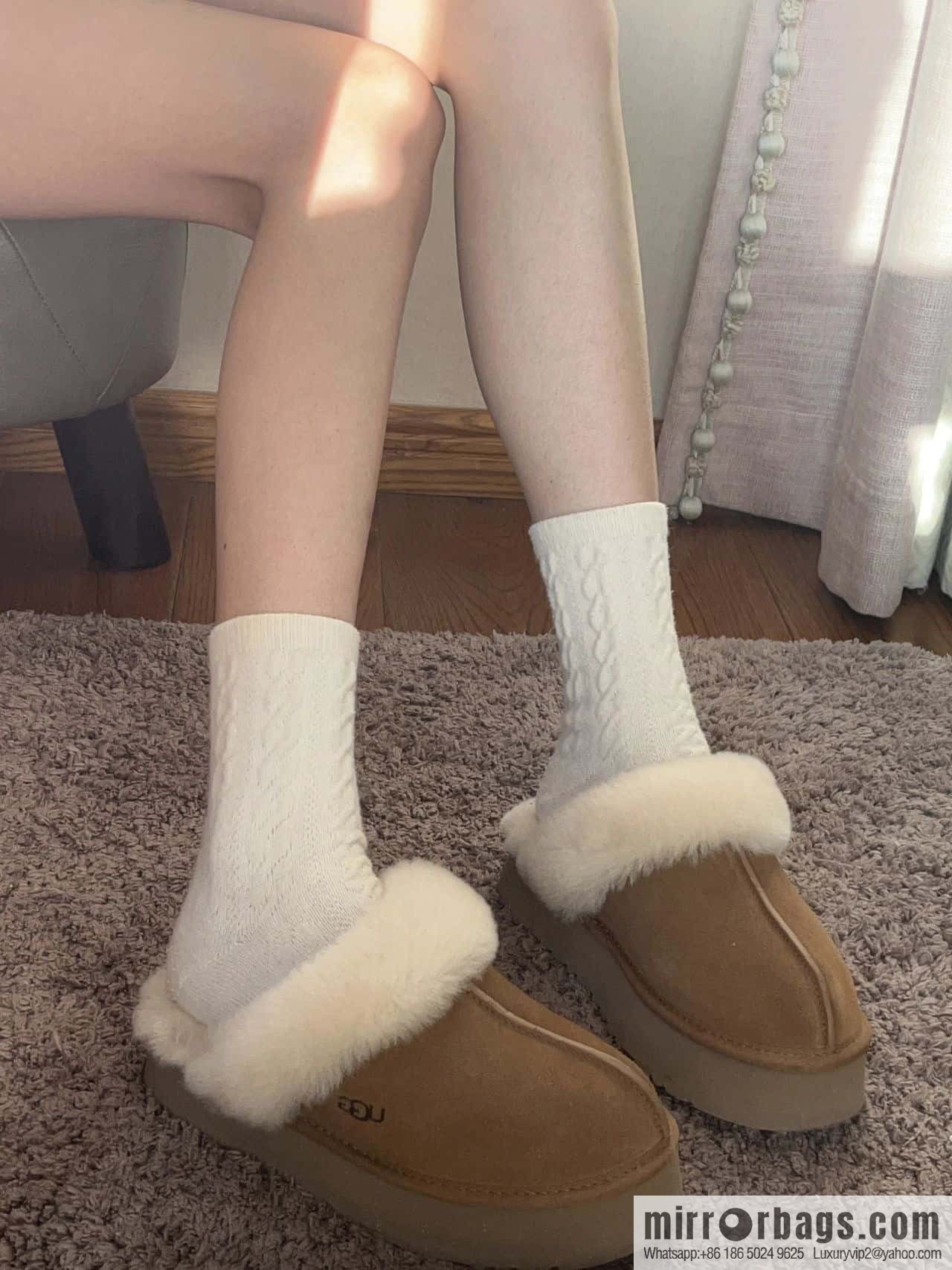 UGG autumn and winter thick bottom one pedal fluffy star half drag