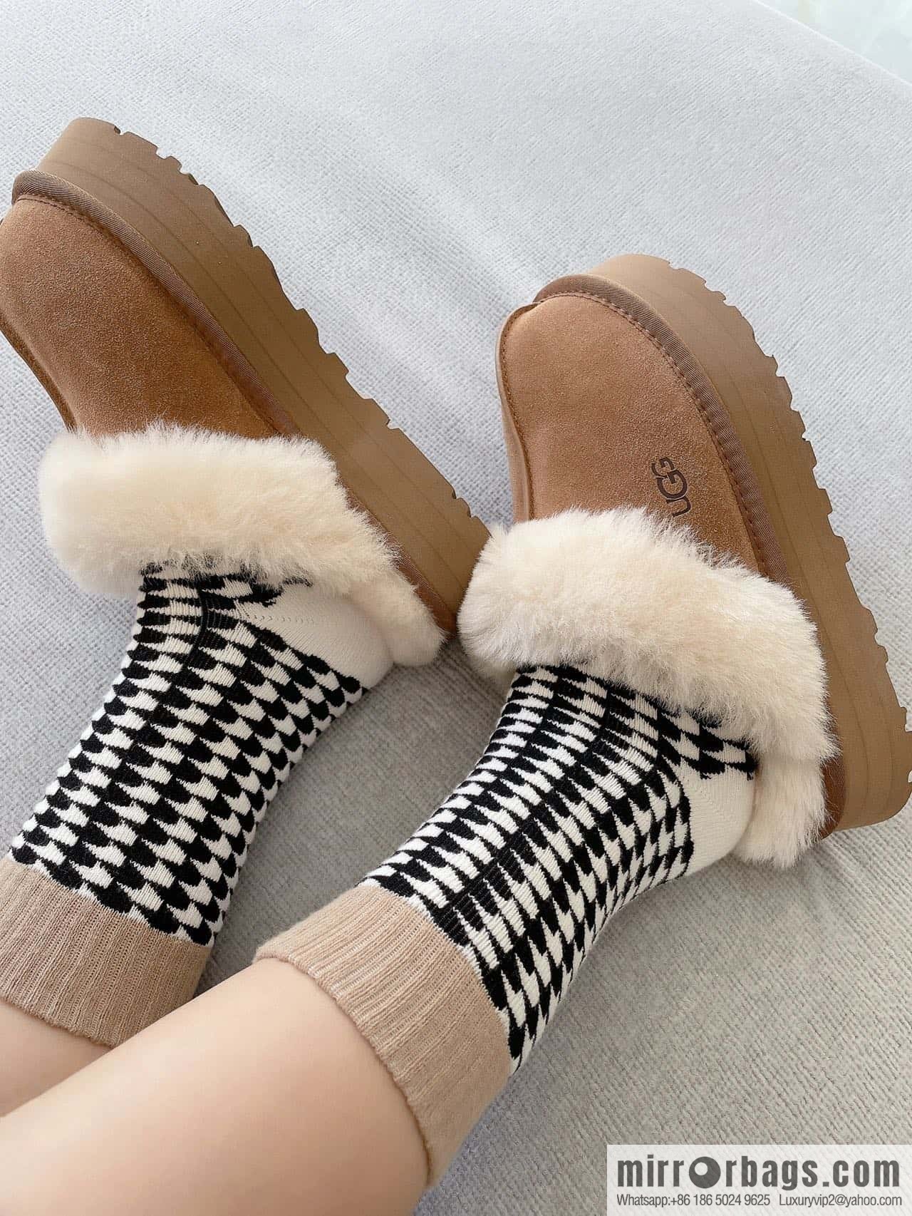 UGG autumn and winter thick bottom one pedal fluffy star half drag