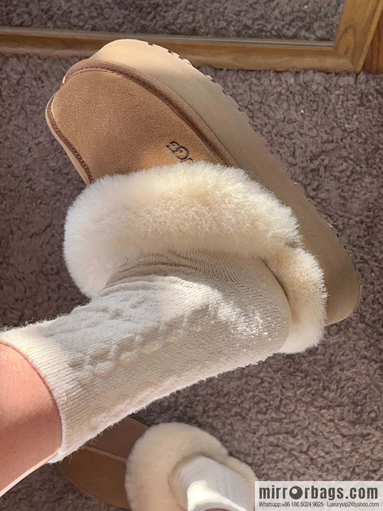 UGG autumn and winter thick bottom one pedal fluffy star half drag
