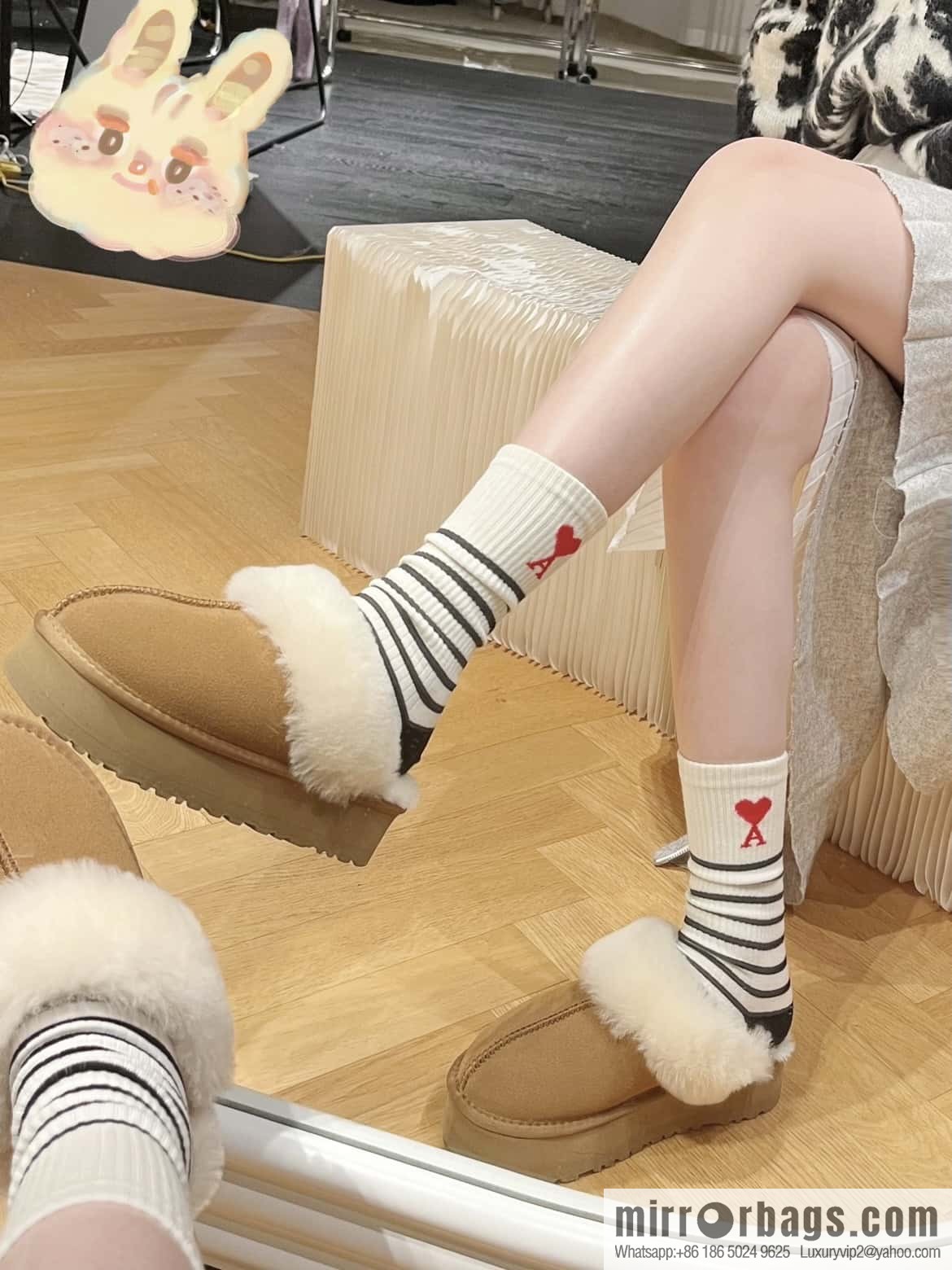 UGG autumn and winter thick bottom one pedal fluffy star half drag
