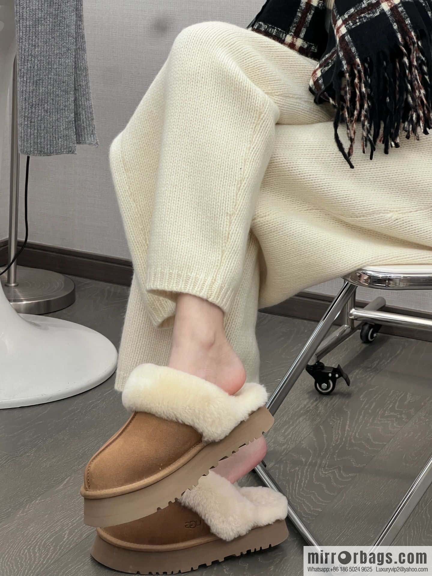 UGG autumn and winter thick bottom one pedal fluffy star half drag