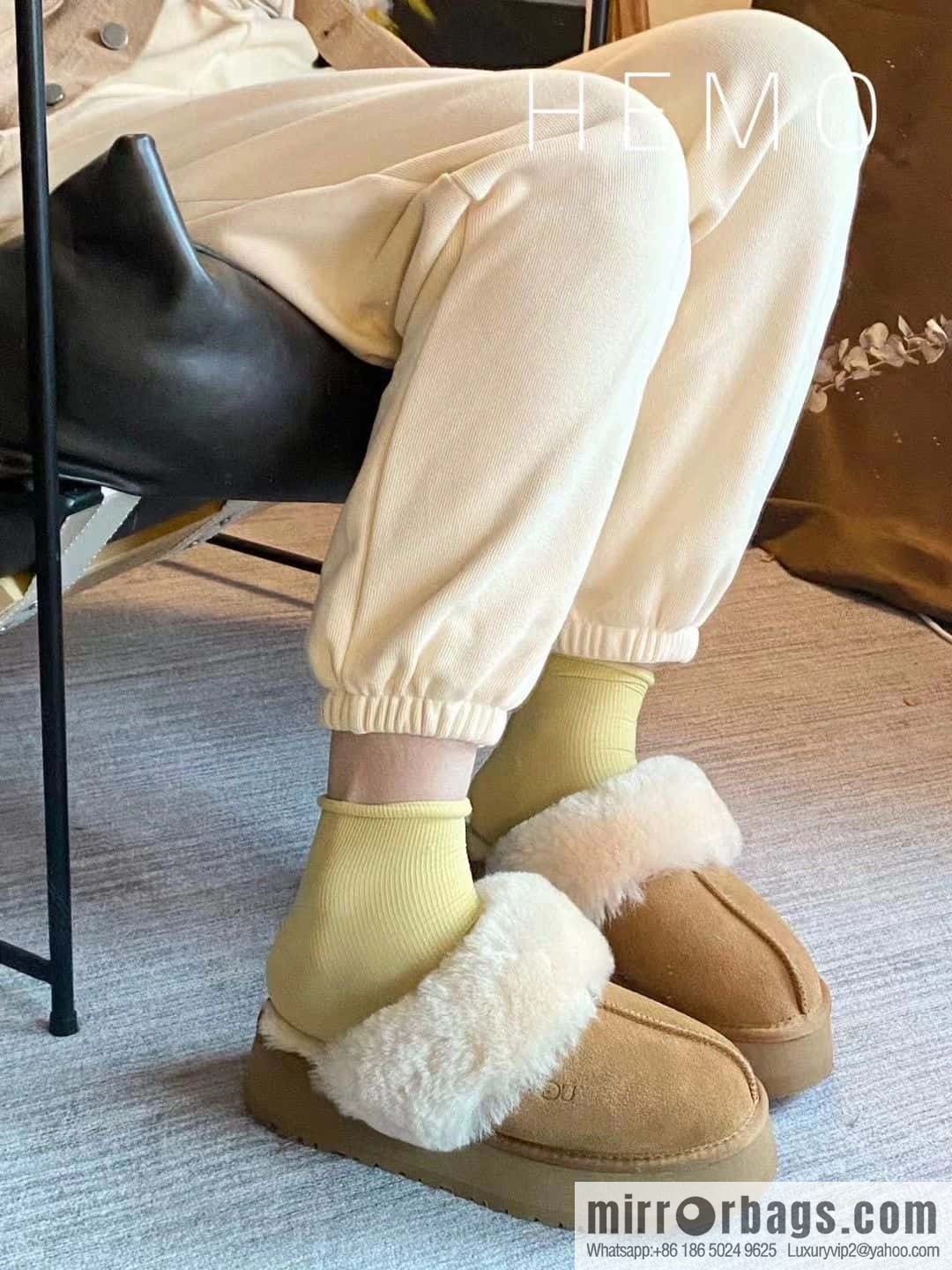 UGG autumn and winter thick bottom one pedal fluffy star half drag