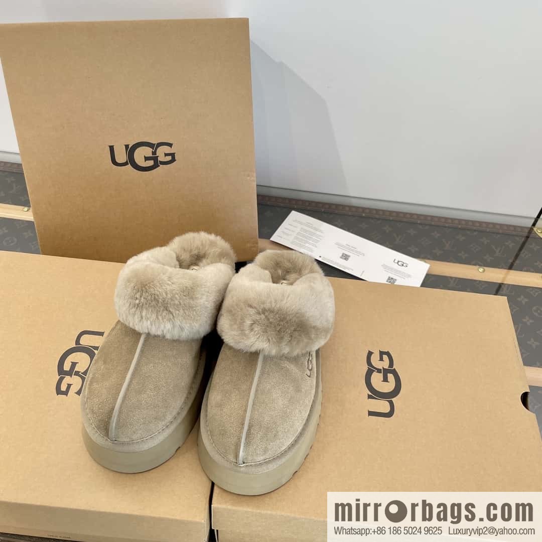 UGG autumn and winter thick bottom one pedal fluffy star half drag