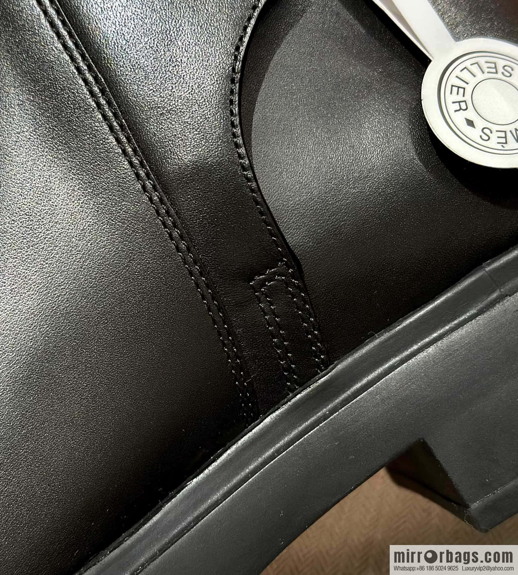New version of Hermès Kelly platform boots, black