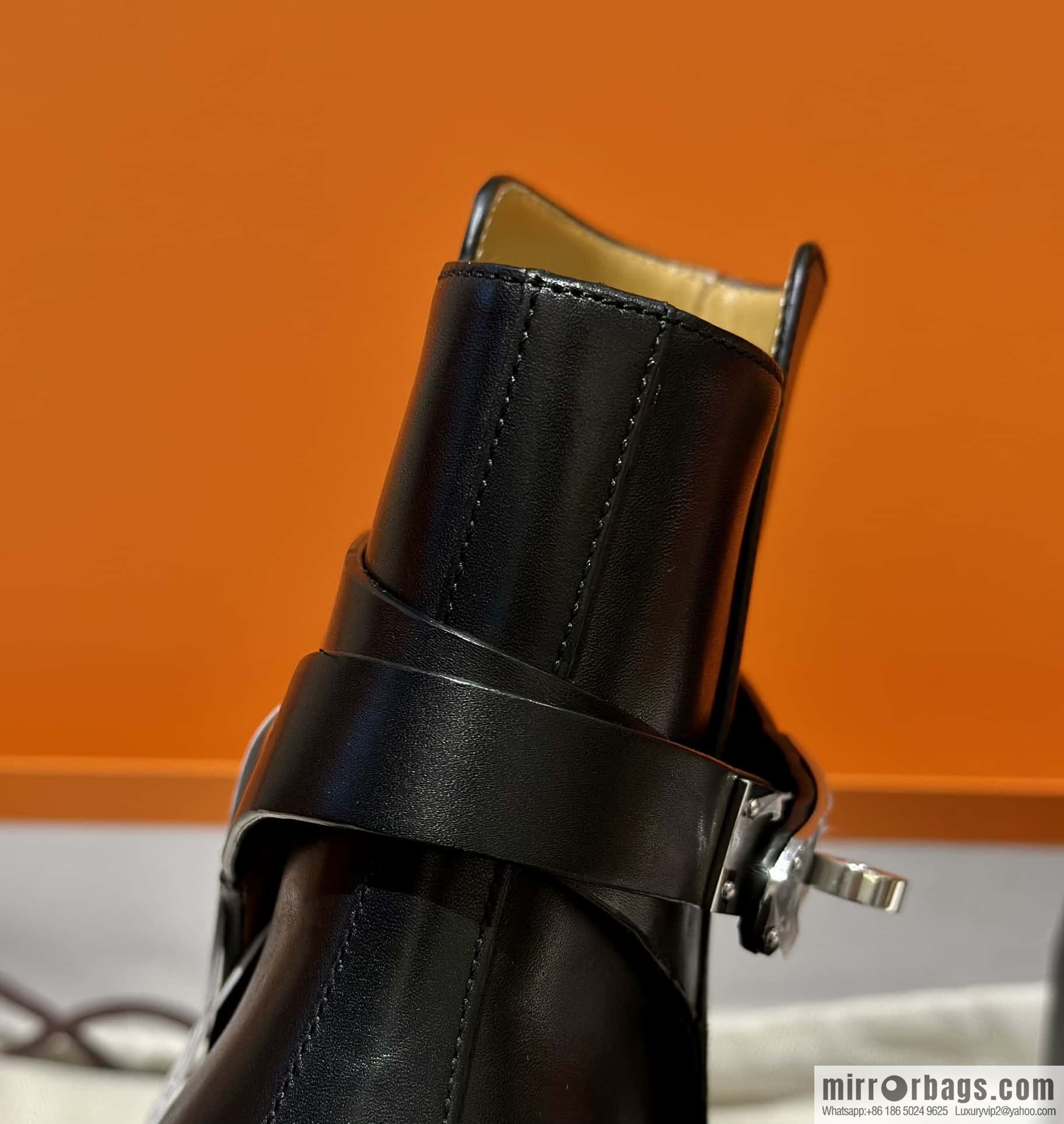 New version of Hermès Kelly platform boots, black