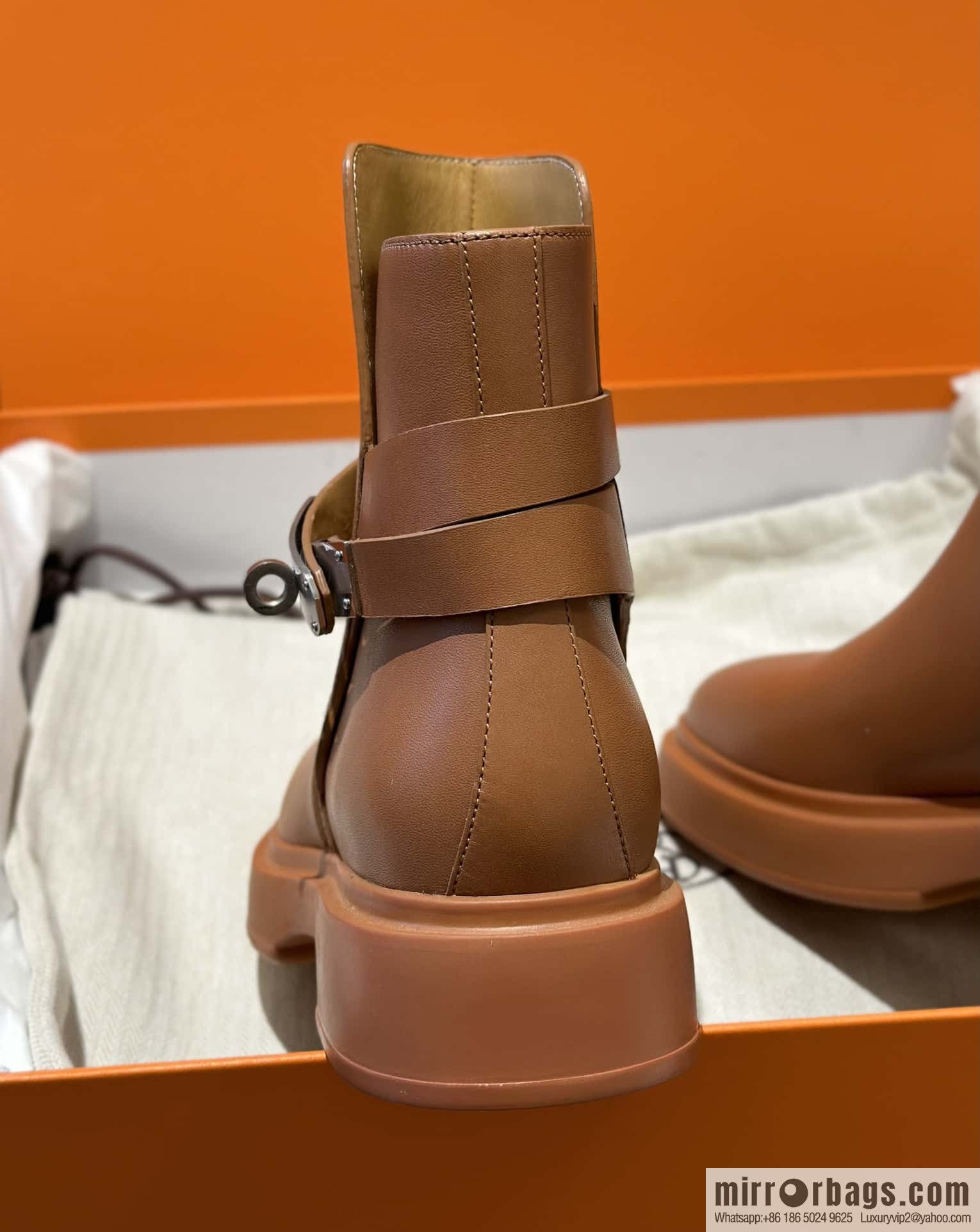 Hermès new version kelly platform boots, brown