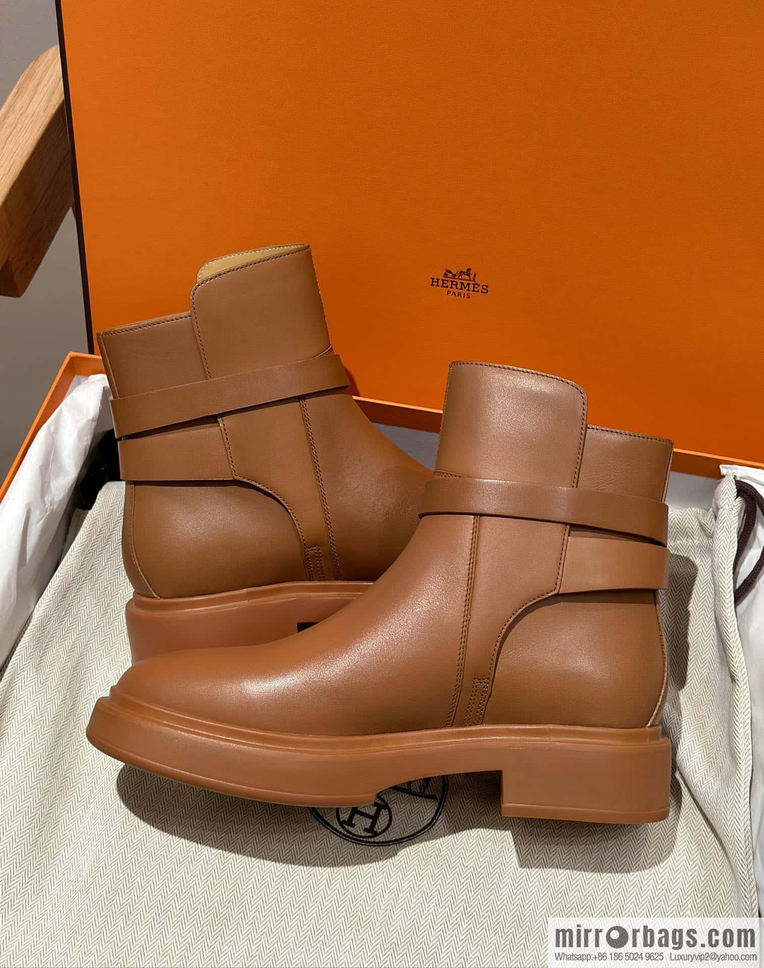 Hermès new version kelly platform boots, brown