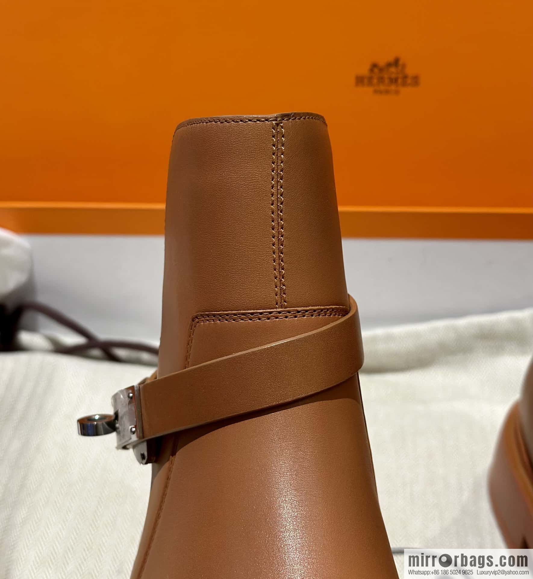 Hermès new version kelly platform boots, brown