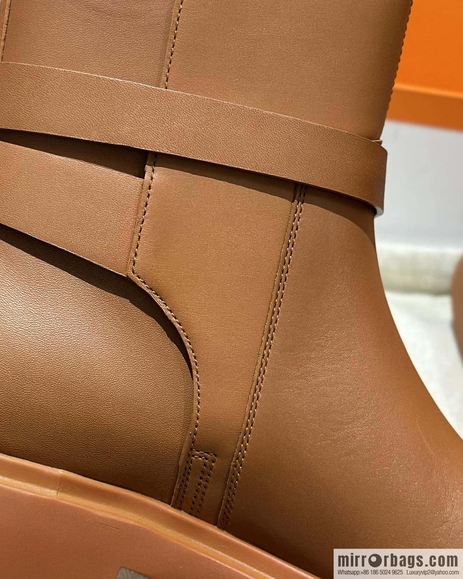 Hermès new version kelly platform boots, brown