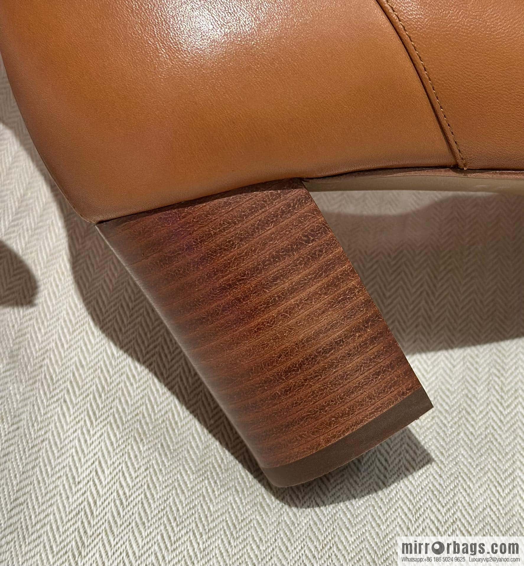 Hermès Kelly Buckle, Calfskin High Heel Boots, Brown