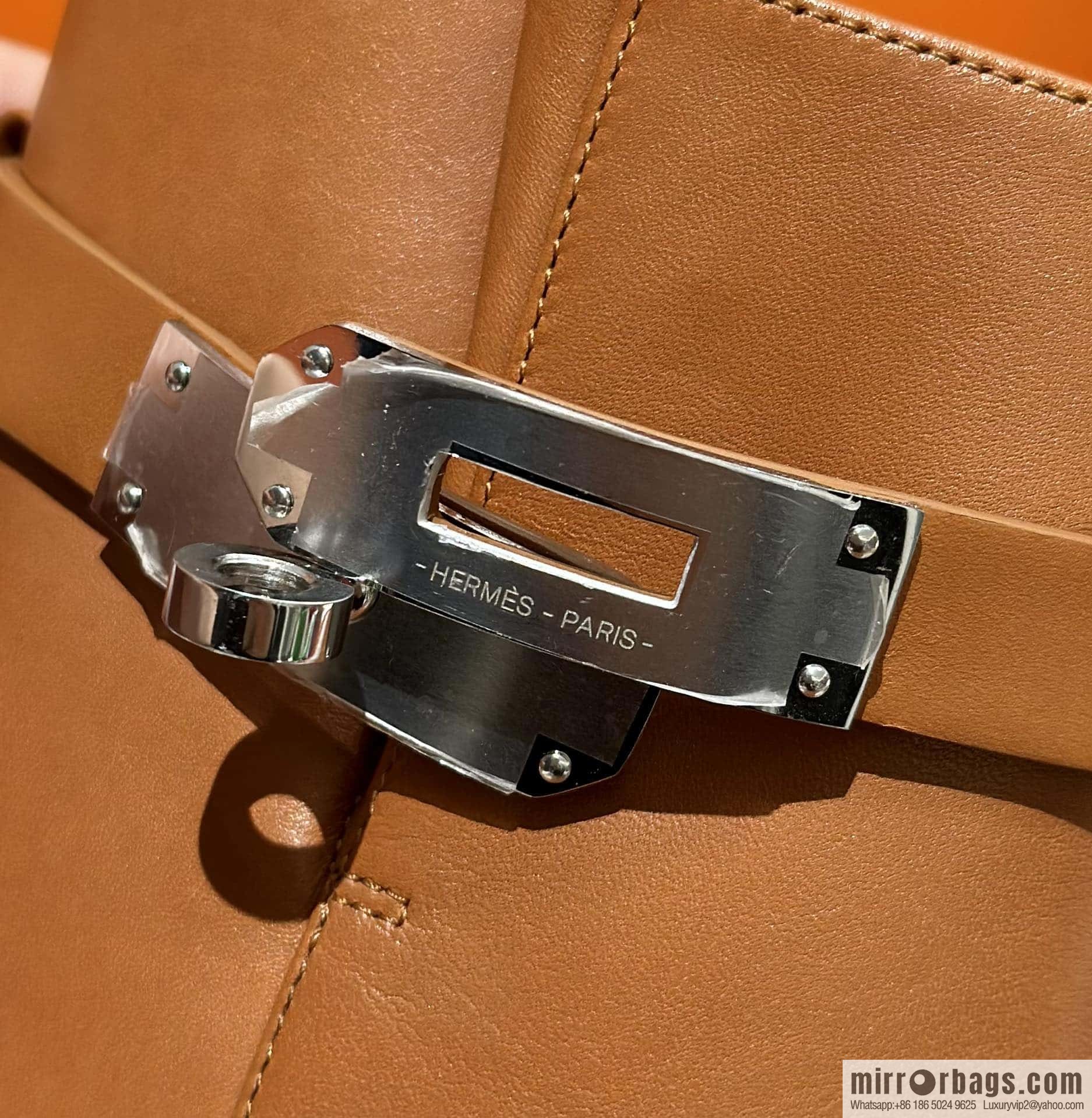 Hermès Kelly Buckle, Calfskin High Heel Boots, Brown