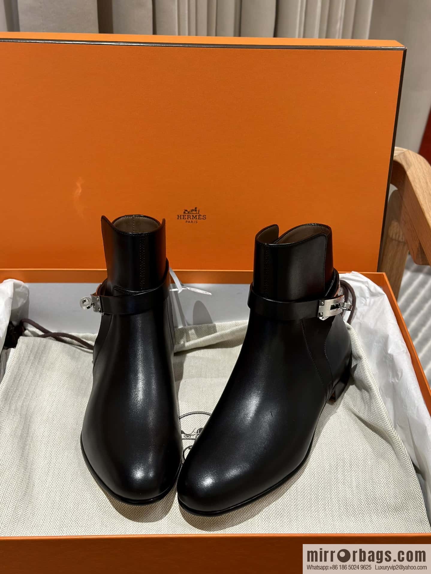 Hermès Kelly Buckle Boots, Black