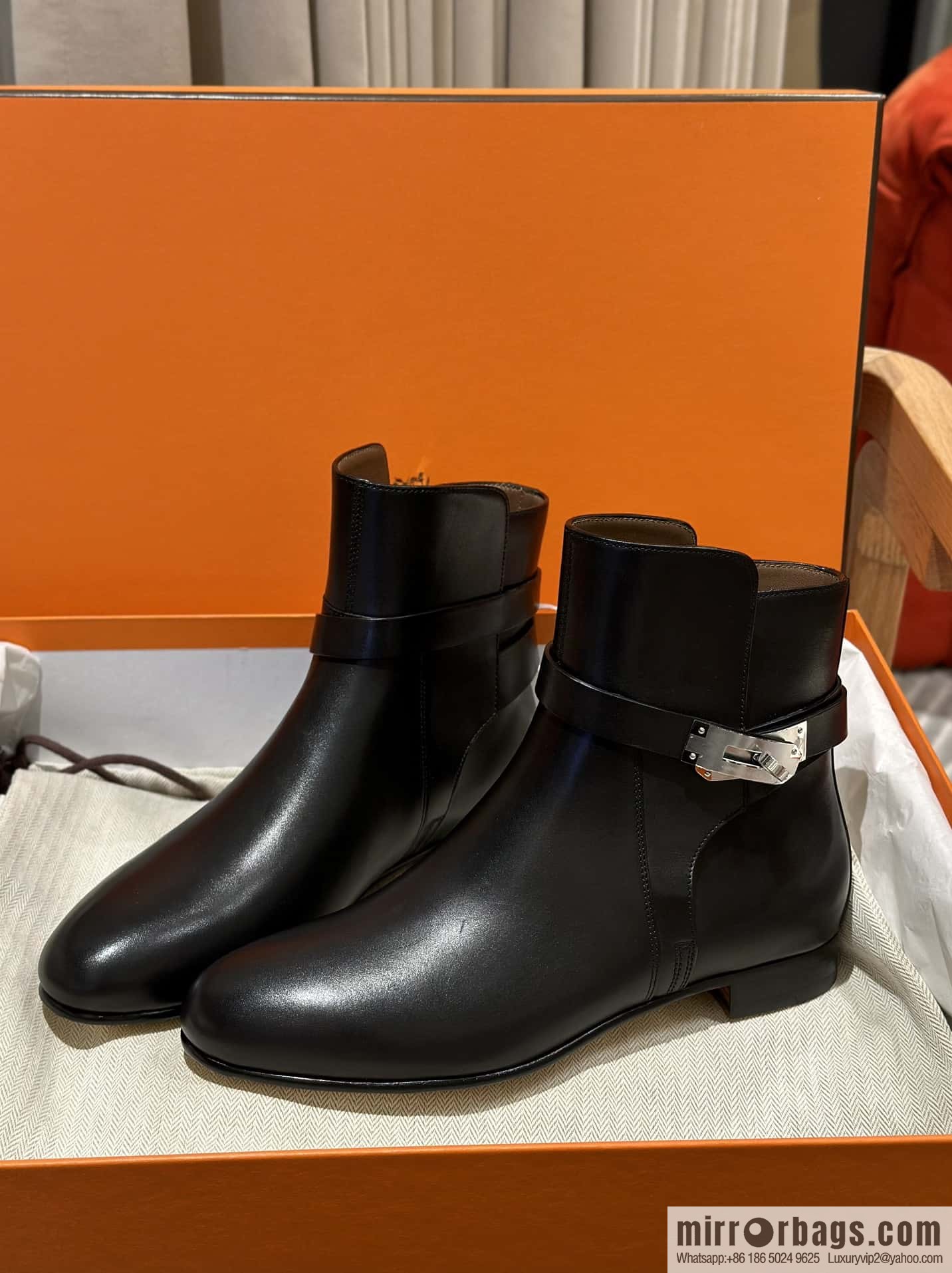 Hermès Kelly Buckle Boots, Black