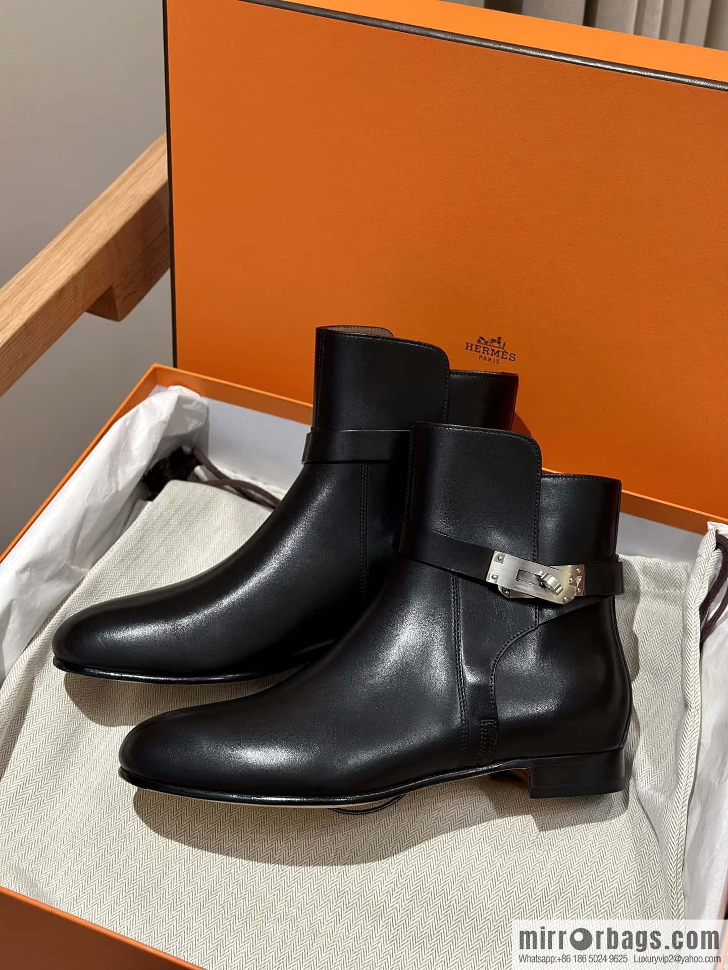 Hermès Kelly Buckle Boots, Black