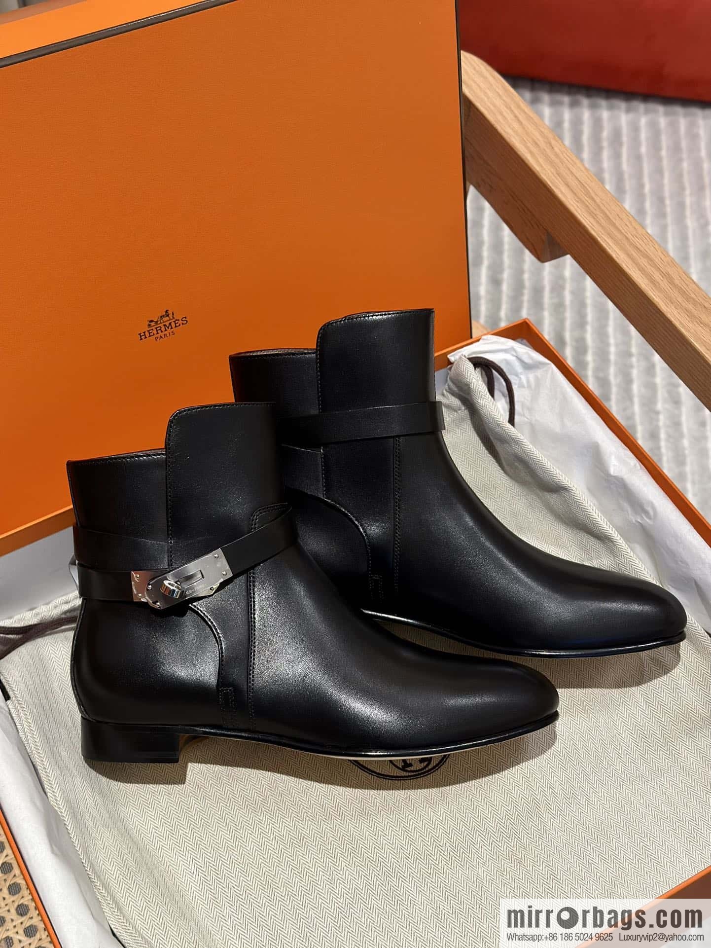 Hermès Kelly Buckle Boots, Black
