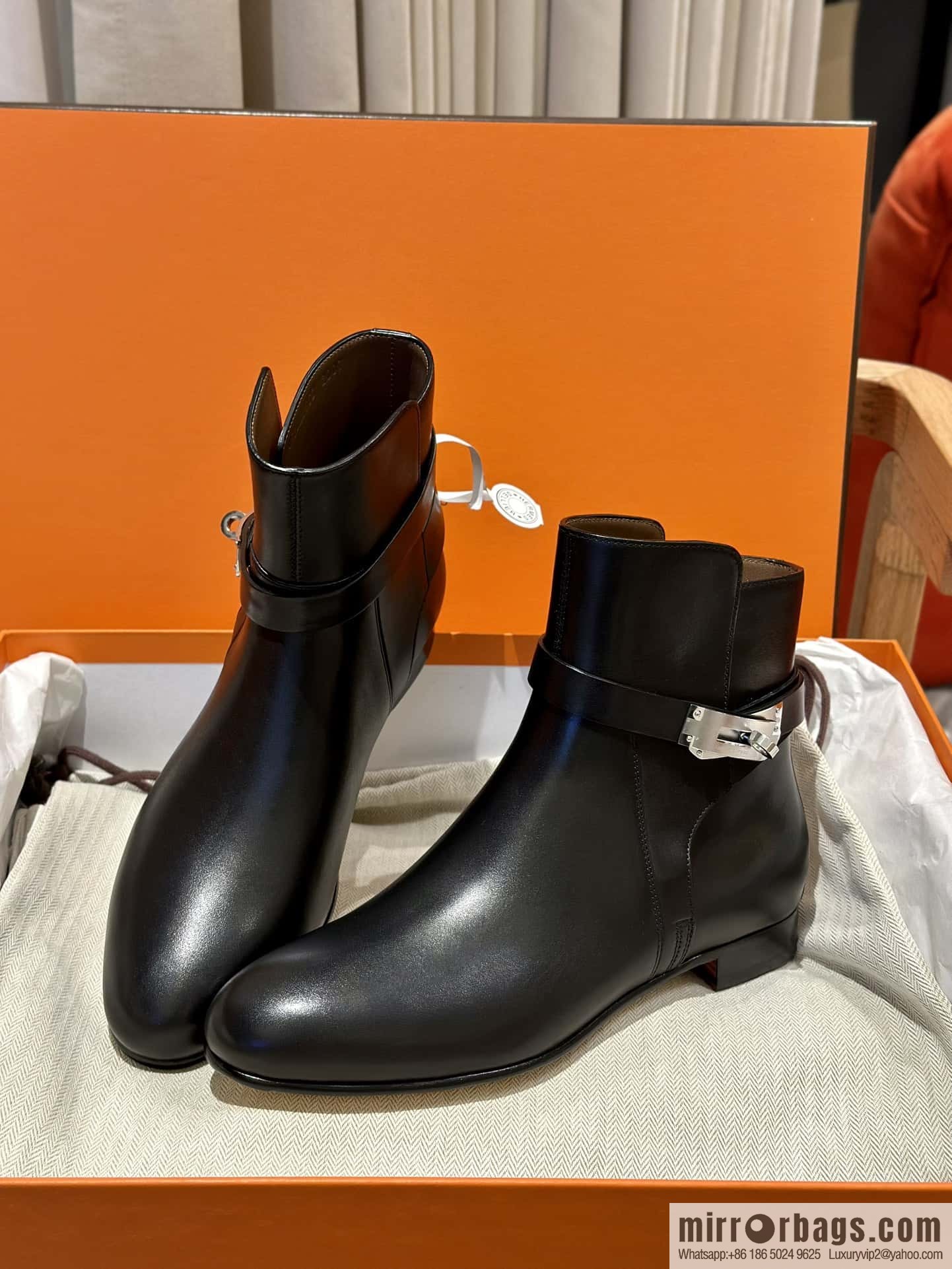 Hermès Kelly Buckle Boots, Black