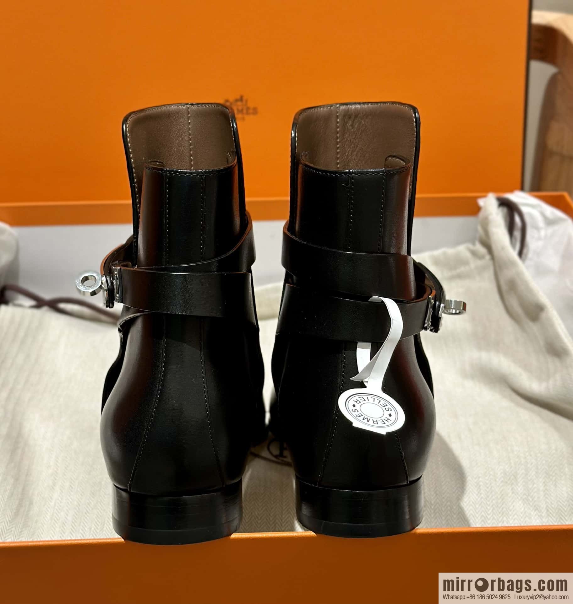 Hermès Kelly Buckle Boots, Black