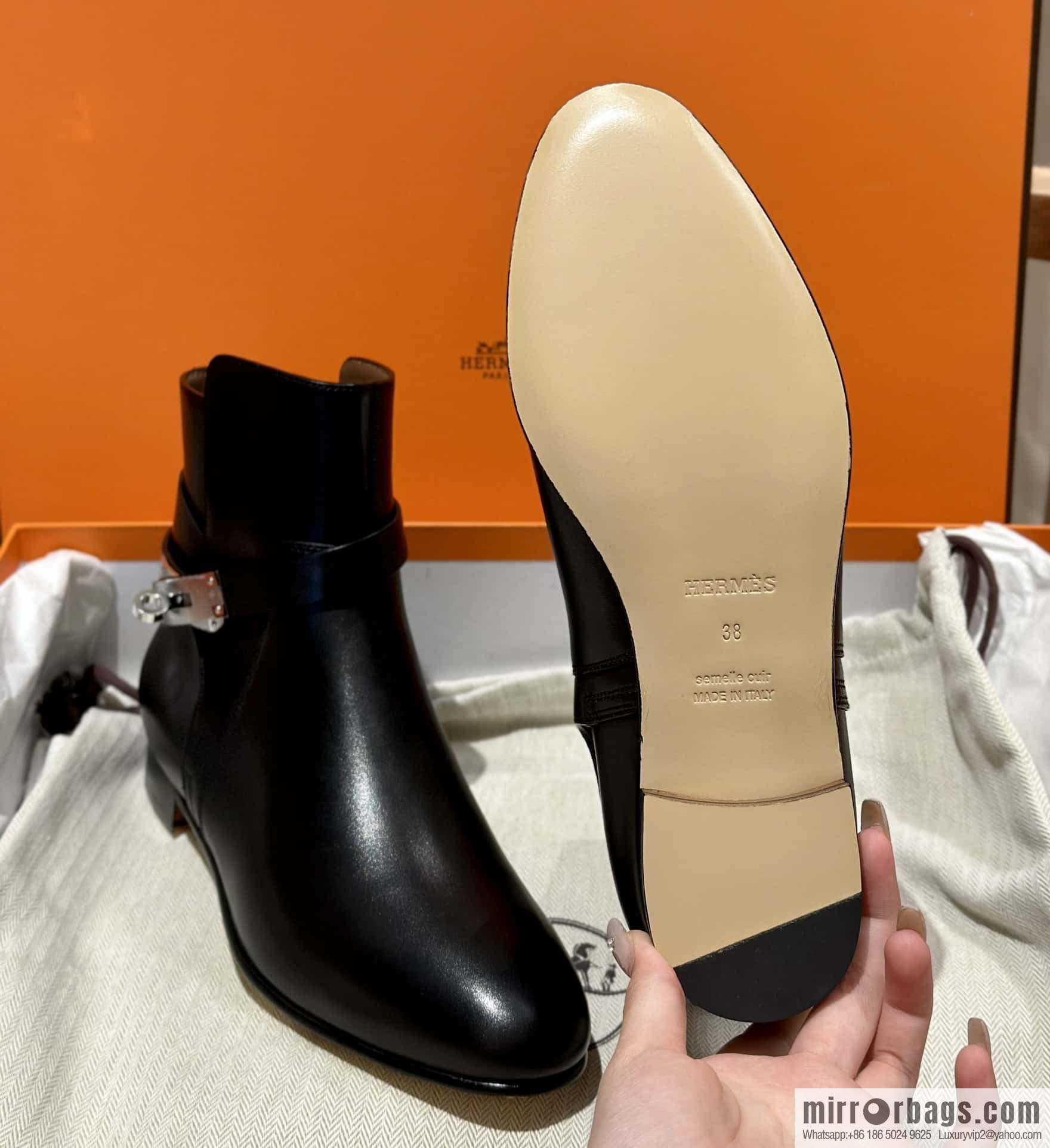 Hermès Kelly Buckle Boots, Black