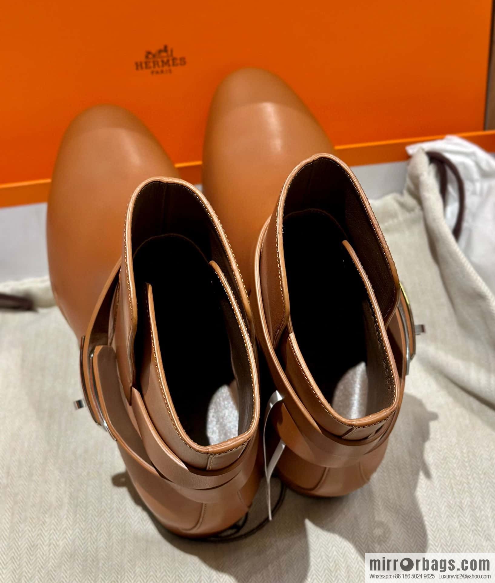 Hermès Kelly Buckle Boots, Brown