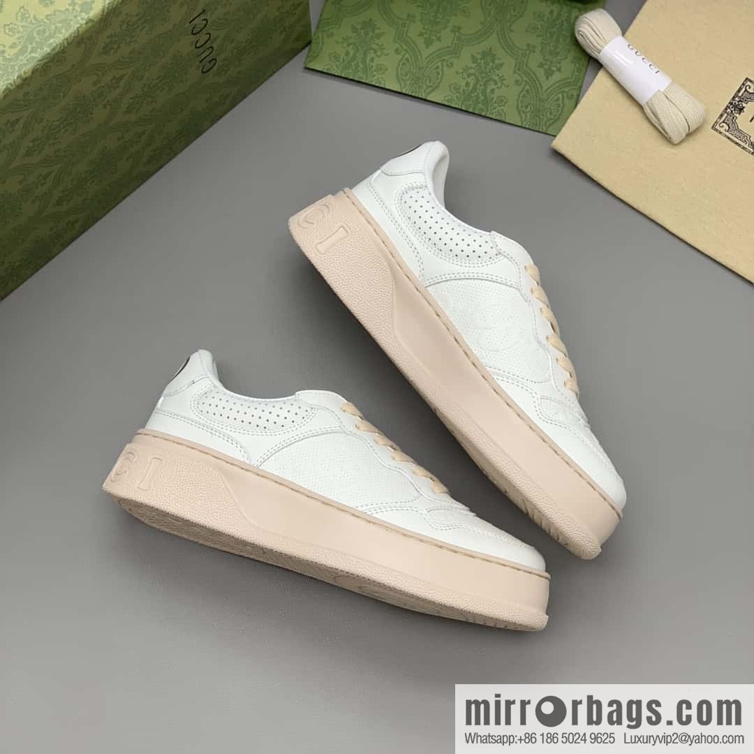 GUCCI is presented in GG printed canvas details, cowhide material, women's sports and leisure shoes