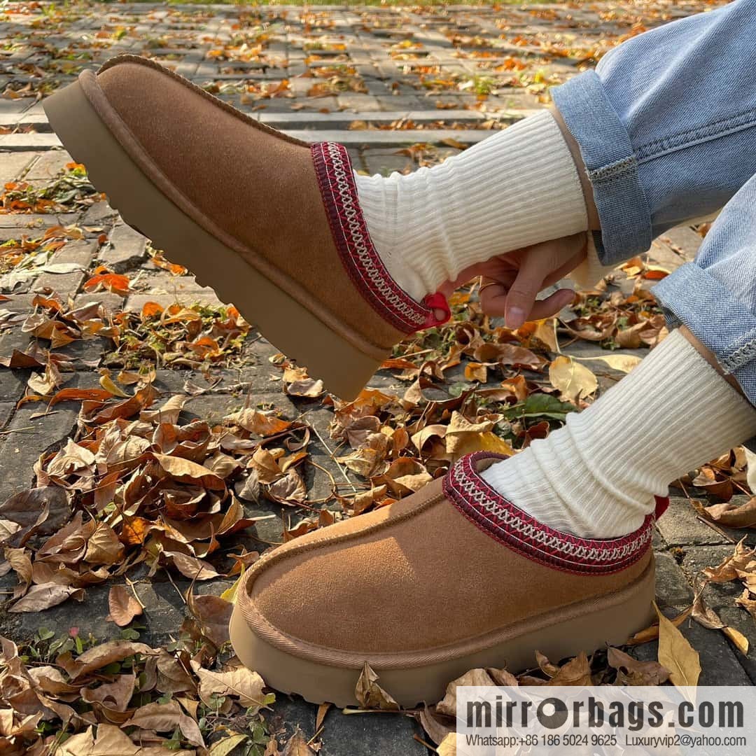 UGG Autumn and winter ethnic style Tacs thick-soled fluffy slippers