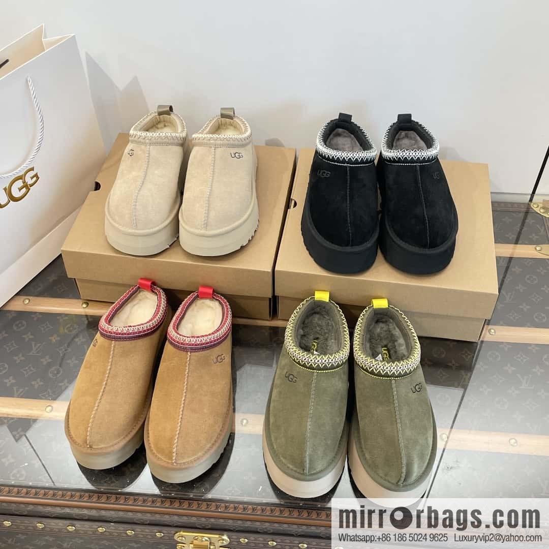 UGG Autumn and winter ethnic style Tacs thick-soled fluffy slippers