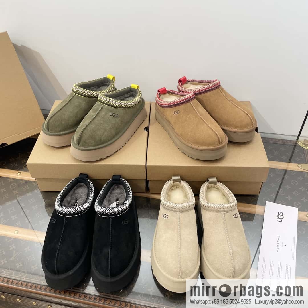 UGG Autumn and winter ethnic style Tacs thick-soled fluffy slippers