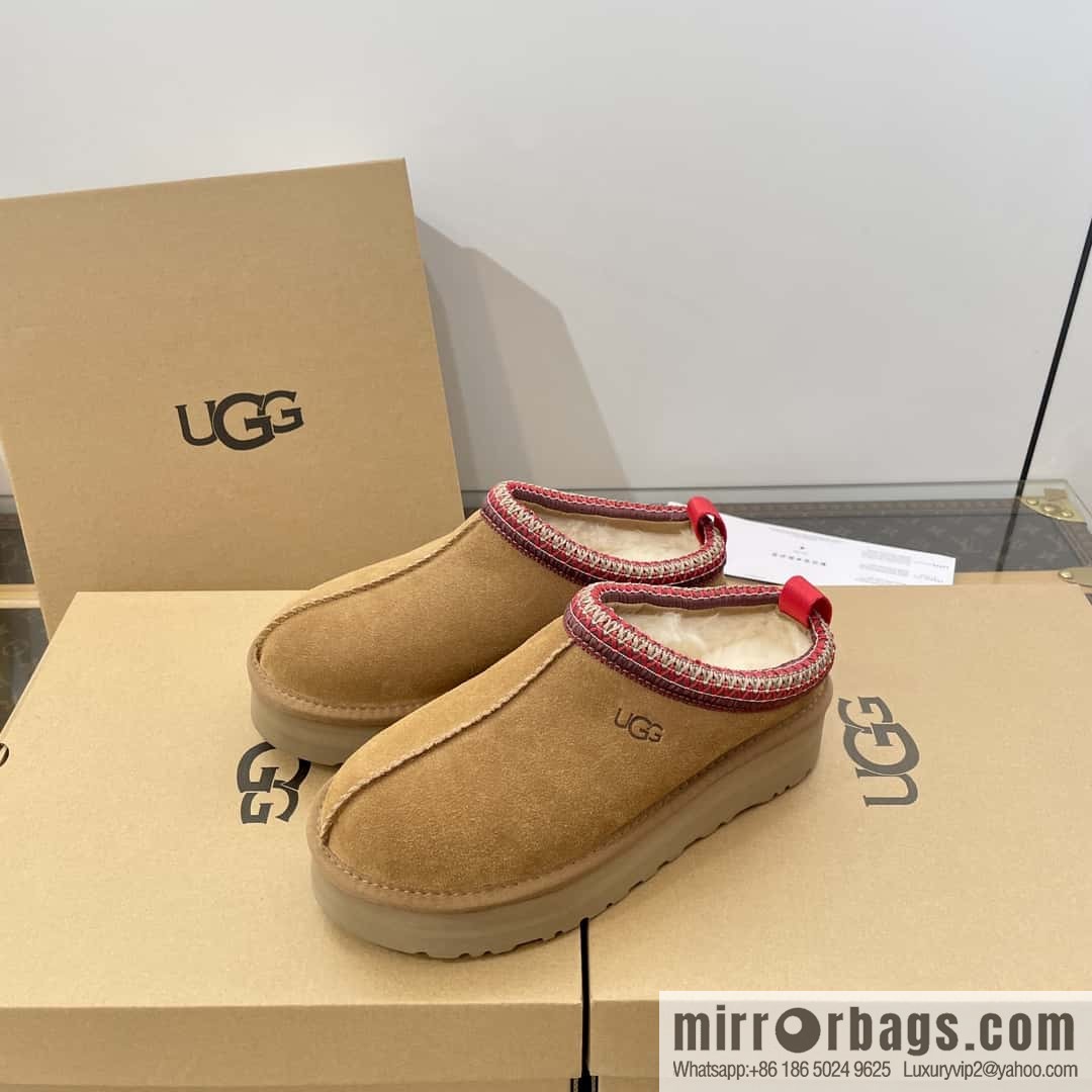 UGG Autumn and winter ethnic style Tacs thick-soled fluffy slippers