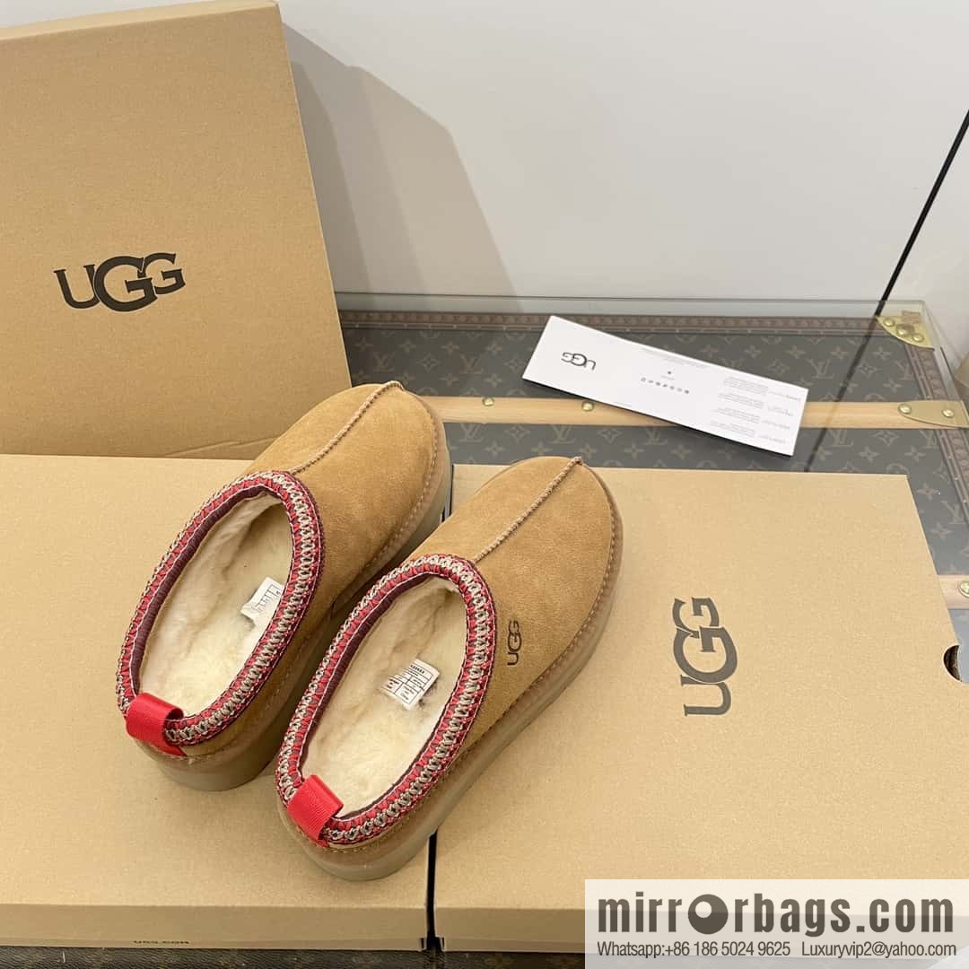 UGG Autumn and winter ethnic style Tacs thick-soled fluffy slippers