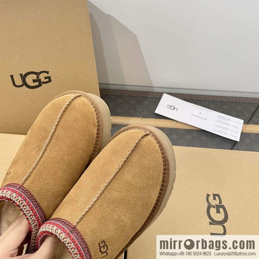 UGG Autumn and winter ethnic style Tacs thick-soled fluffy slippers