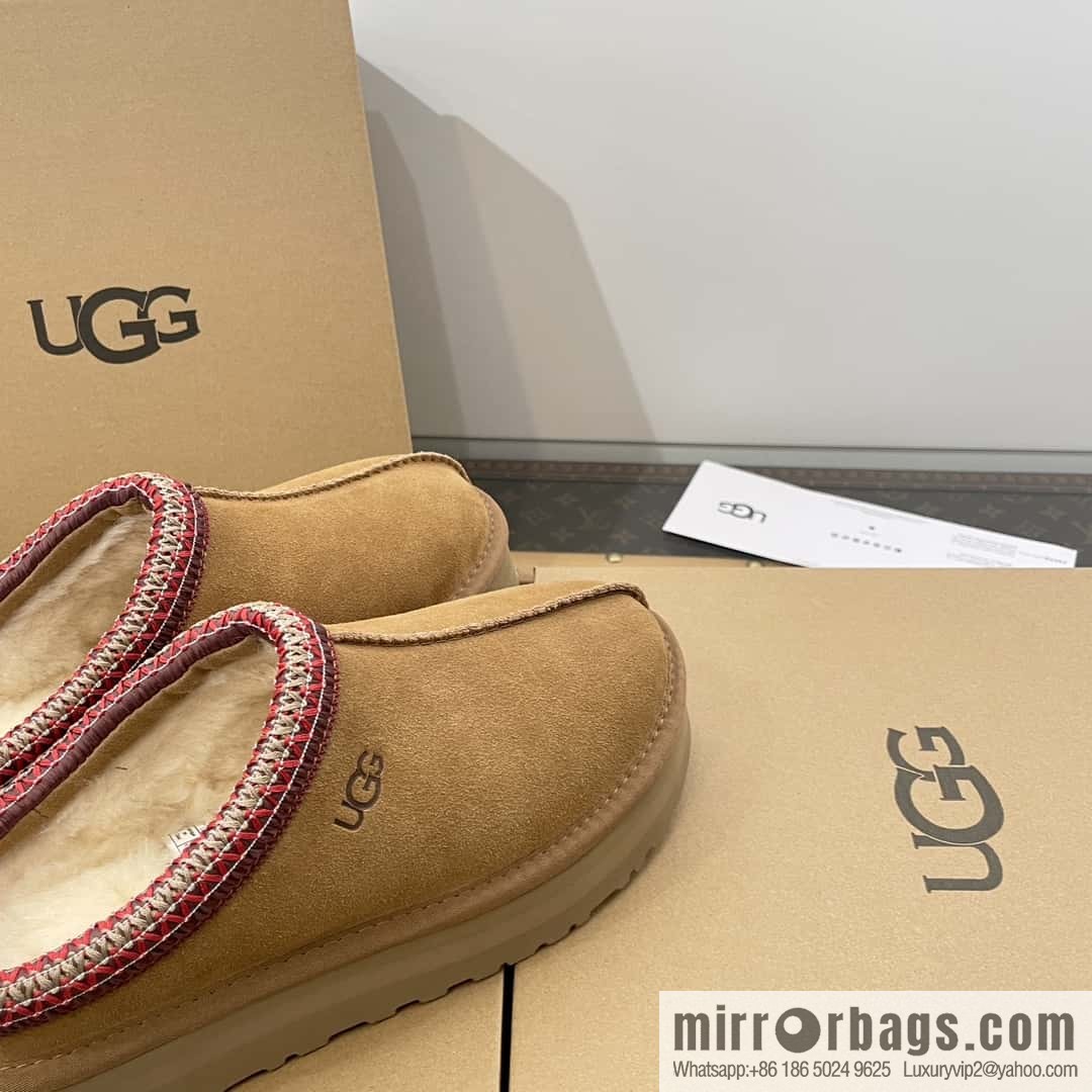 UGG Autumn and winter ethnic style Tacs thick-soled fluffy slippers
