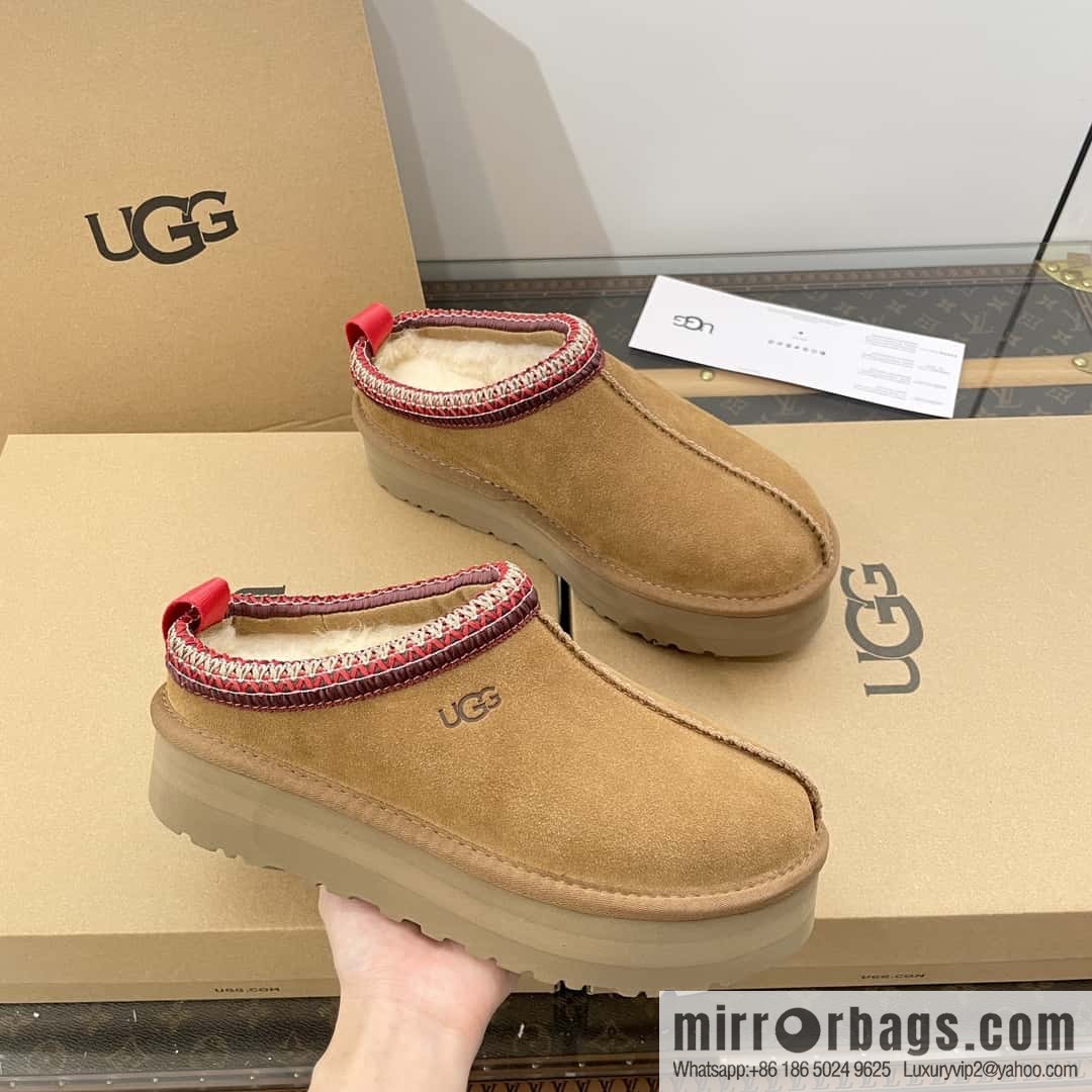 UGG Autumn and winter ethnic style Tacs thick-soled fluffy slippers
