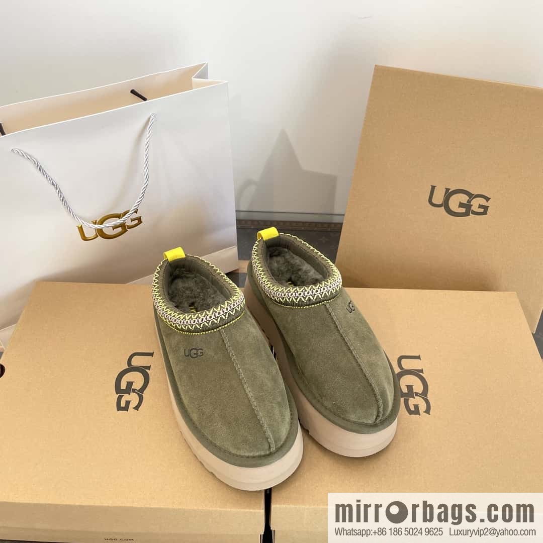 UGG Autumn and winter ethnic style Tacs thick-soled fluffy slippers