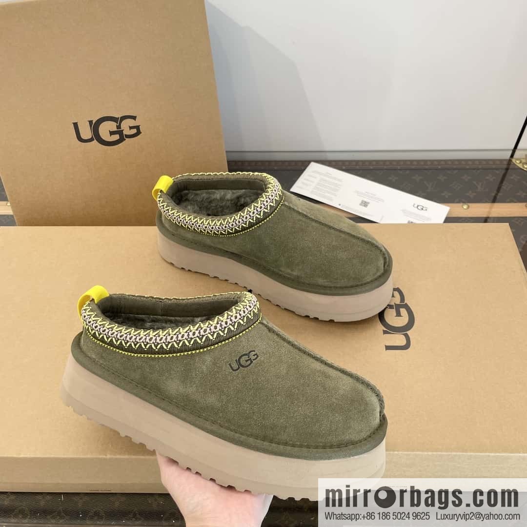UGG Autumn and winter ethnic style Tacs thick-soled fluffy slippers