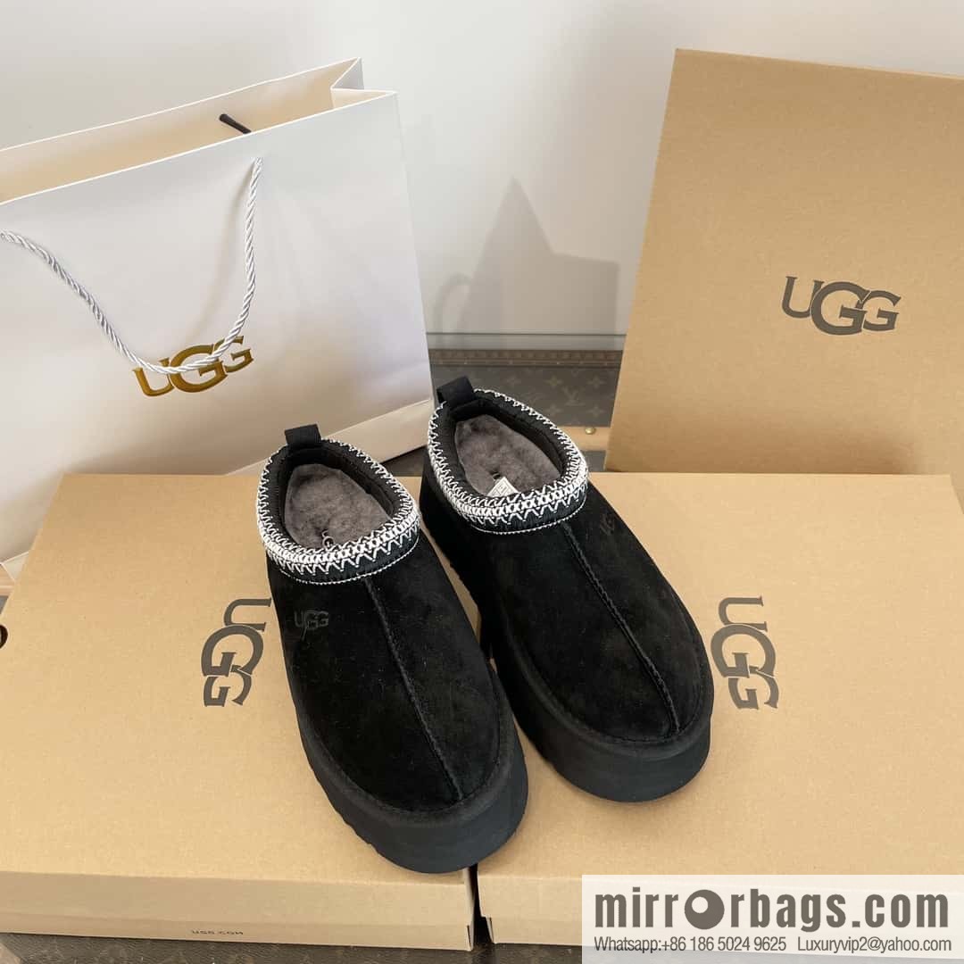 UGG Autumn and winter ethnic style Tacs thick-soled fluffy slippers