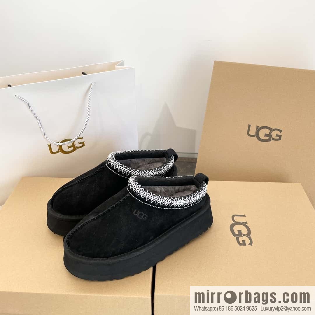UGG Autumn and winter ethnic style Tacs thick-soled fluffy slippers