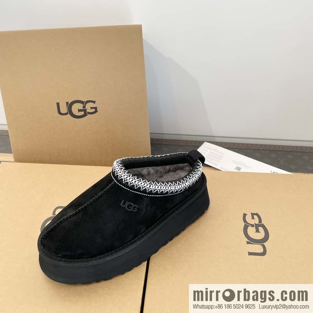 UGG Autumn and winter ethnic style Tacs thick-soled fluffy slippers
