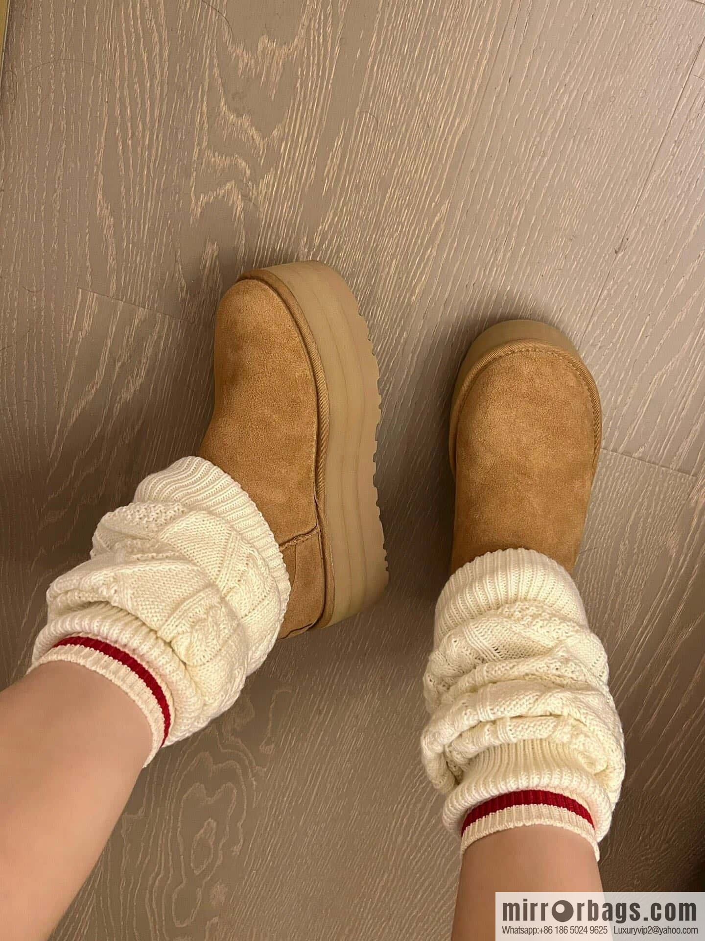UGG autumn and winter thick-soled long-tube knitted wool socks boots