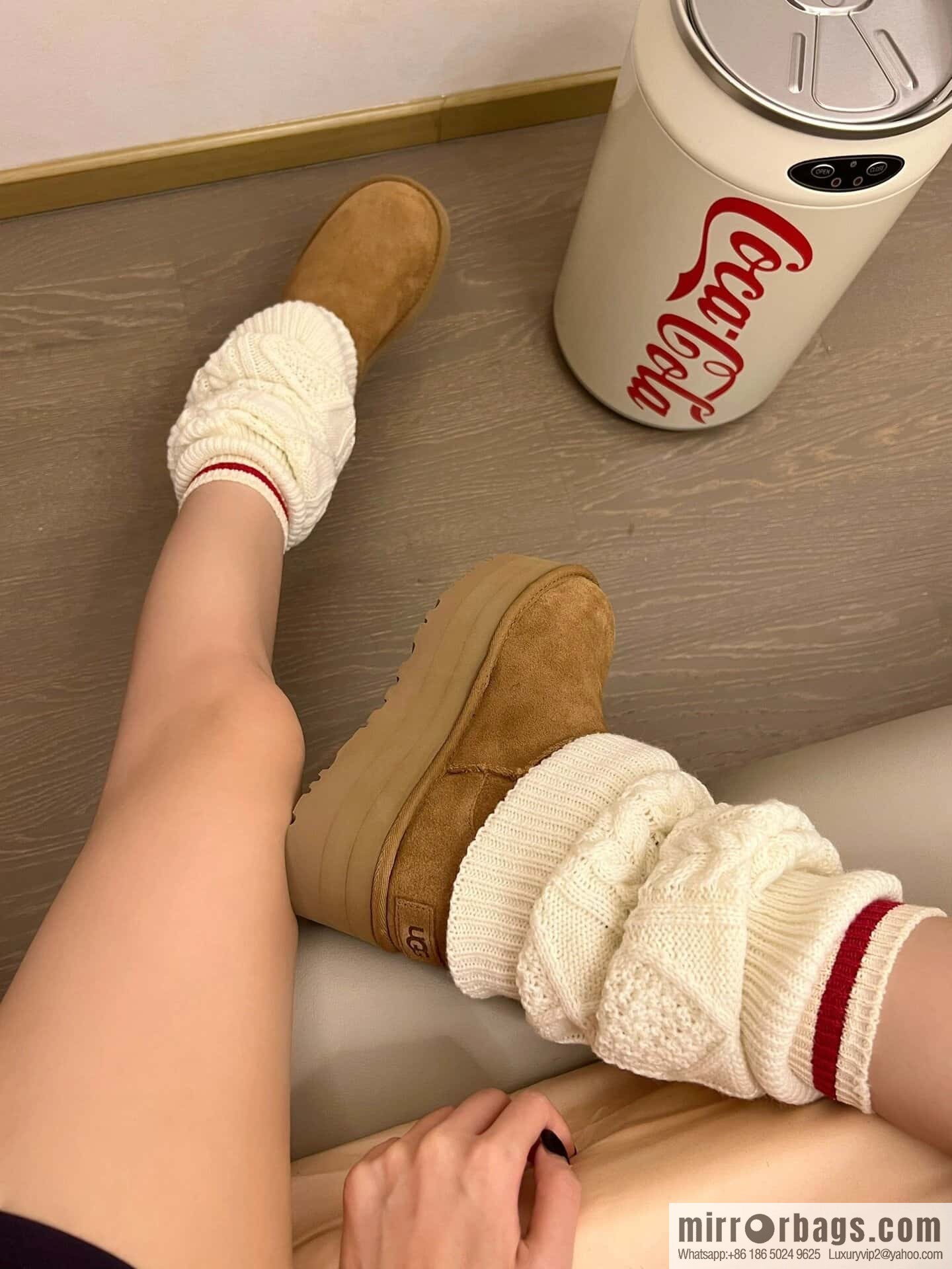 UGG autumn and winter thick-soled long-tube knitted wool socks boots