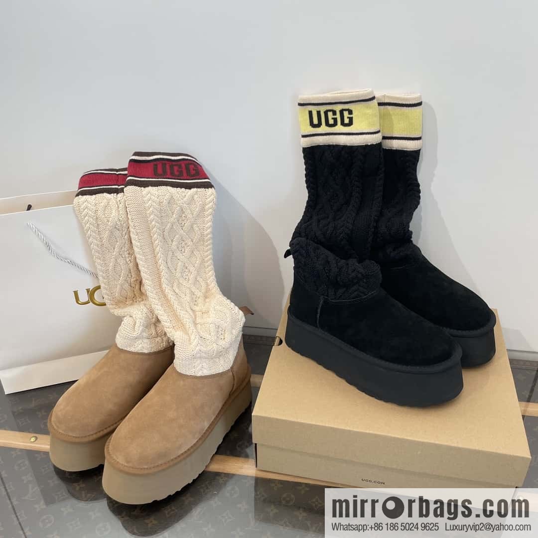 UGG autumn and winter thick-soled long-tube knitted wool socks boots