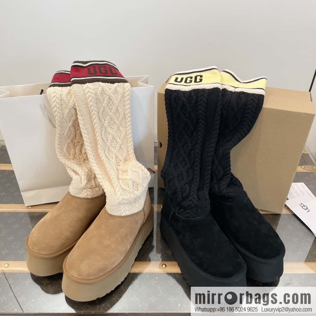 UGG autumn and winter thick-soled long-tube knitted wool socks boots