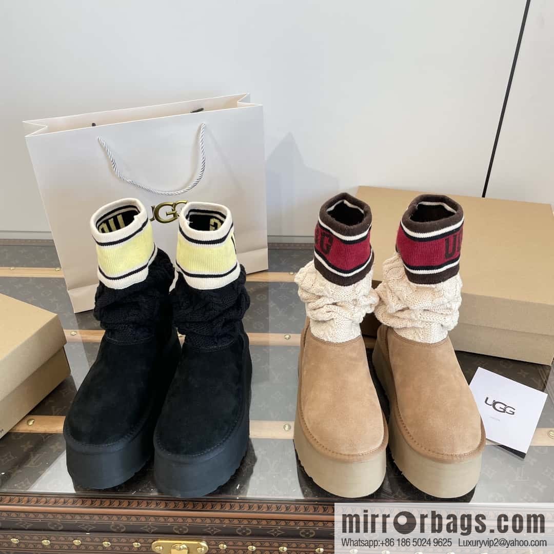 UGG autumn and winter thick-soled long-tube knitted wool socks boots