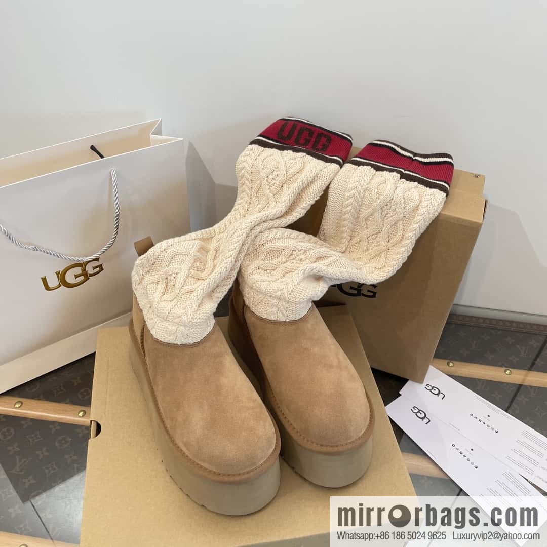 UGG autumn and winter thick-soled long-tube knitted wool socks boots